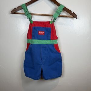 Osh Kosh B’Gosh Vintage Primary Colors Shortalls Size 3T Made In USA